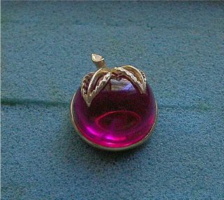 " Burgundy " Red Apple Jelly Belly Pin - Sarah Coventry Jewelry - Sara Cov - Vtg