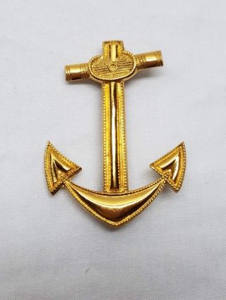 Vintage 1/20 10k Gold Filled Anchor Pin Ww2 Midshipman Lapel Collar Badge Wwii