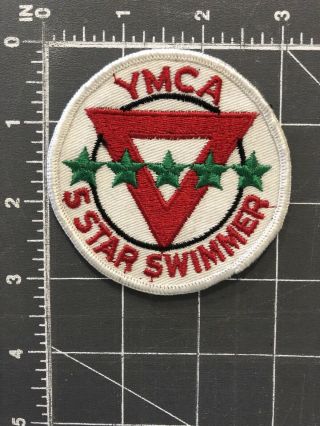 Vintage Ymca Canada 5 Star Swimmer Patch Five Swimming Team League Meet Lessons