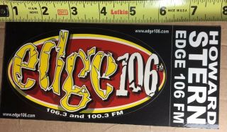 Vintage Edge 106.  3 & 100.  3 Fm - Howard Stern - Radio Station Promotional Sticker