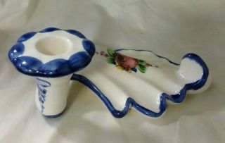 Vintage Vestal Candle Holder Pottery Ceramic/porcelain Alcobaca Portugal