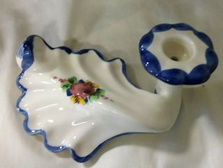 Vintage VESTAL Candle Holder Pottery Ceramic/Porcelain Alcobaca Portugal 5