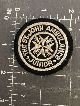 Vintage The St.  John Ambulance Junior Patch Saint Jr.  Cadet Youth Sja On Canada