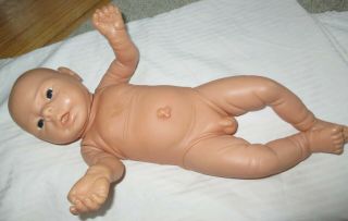 Vtg 17 " Newborn Anatomically Correct Baby Boy Doll - Soft Vinyl