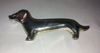 Vintage Sterling Silver Dachshund Dog Pin Brooch