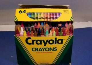 Vintage Crayola 64 Box Crayons From 1990 Box Opened 63 Untouched