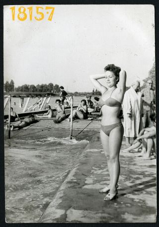Sexy Woman Posing In Bikini,  Swimsuit,  Vintage Photograph,  1960’s Hungary