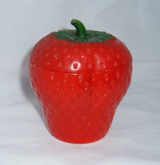 Vintage Red Milk Glass Strawberry Jam/jelly Dish With Lid