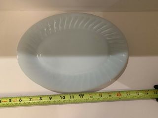 Vintage Oven Ware Fire King White Milk Glass Oval Plate Platter