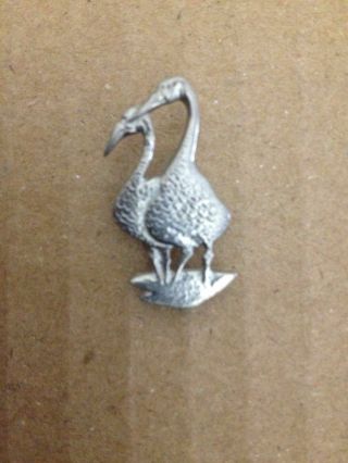 Vintage Kirk Stieff Pewter Geese P Buckley Moss Society Moss 87 Pin Tie Tac Tack