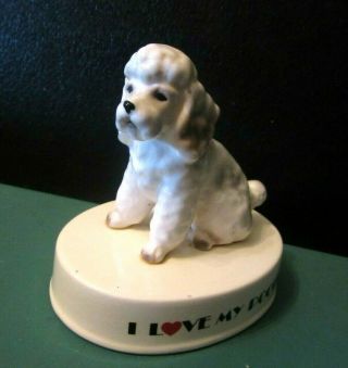 Vintage I Love My Poodle Figurine George Good Japan 3.  75 " H I Love My Dog Series
