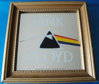 Vintage 1982 Licensed Pink Floyd ‘dark Side Of The Moon’ 6” X 6” Framed Mirror