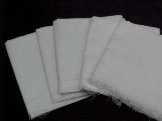 5 Plain Vintage Feedsack Plain Tea Towel Flour Sack For Embroidery Open Flat
