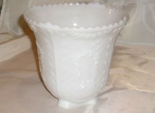 Vintage Napco White Milk Glass Vase / Planter - 7.  75” Diameter X 7” Tall - Usa