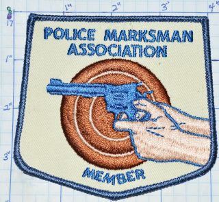 Police Marksman Association Member Pistol Shooting Vintage Patch