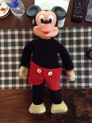 Vintage Hasbro Romper Room 18 " Marching Mickey Mouse Doll Adorable