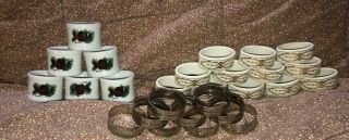 Set Of 27 Vintage Napkin Rings - Colonial Candle & Lenox & Metal Filigree