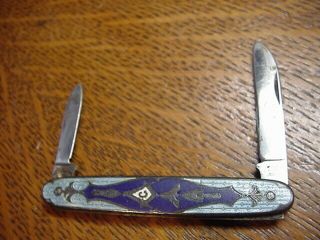 Vintage Masonic 2 Blade Pocket Knife - Can 