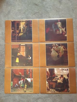 6 Vintage 1973 Norman Rockwell Saturday Evening Post Cover Table Placemats