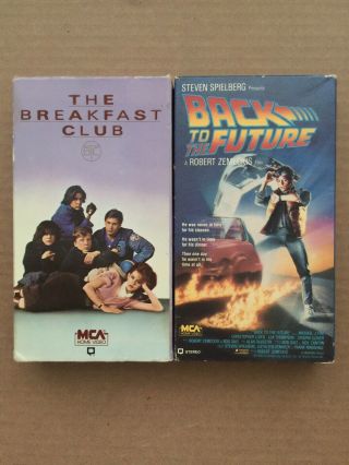Back To The Future And The Breakfast Club Vhs Vintage Mca 1986 1st Editions