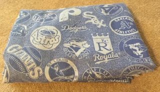 Vintage Bibb Co.  Twin Bed Fitted Sheet Baseball Sport A’s M’s Sox Astros Yankees