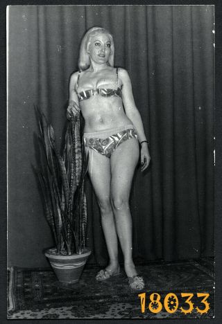 Sexy Blonde Woman In Strange Panties,  Vintage Photograph,  1970’s Hungary