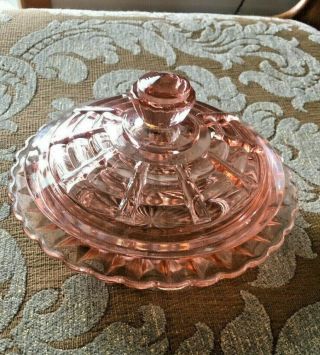 Vintage Pink Depression Glass Butter/cheese Dish Perfect