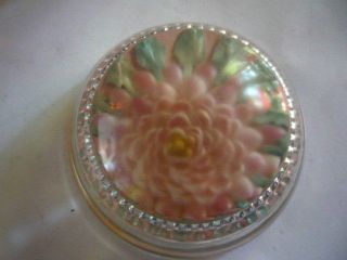 3 Vtg Floral Rose Glass Domed Paperweight w/dried flower arrangement inside 5
