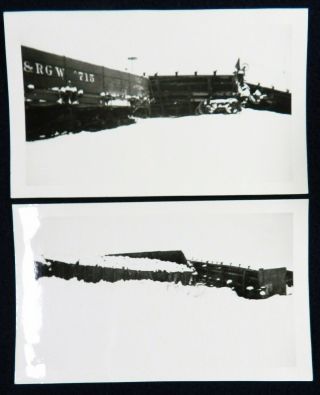 Vtg 1930s PHOTOS Denver Rio Grande Western Winter Snow Train Wreck Derailment 5