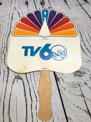 1984 Wdsu Channel 6 Nbc Orleans Worlds Fair Paper Fan Vintage