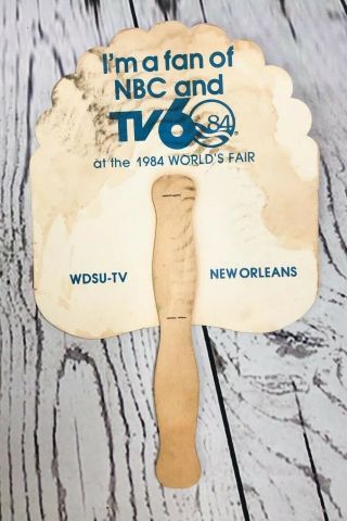 1984 WDSU Channel 6 NBC Orleans Worlds Fair Paper Fan Vintage 2