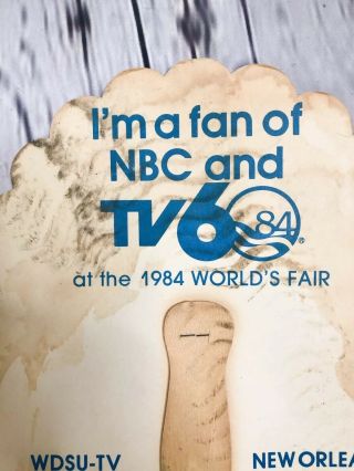 1984 WDSU Channel 6 NBC Orleans Worlds Fair Paper Fan Vintage 3