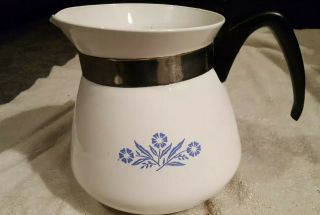Vintage CORNING WARE BLUE CORNFLOWER 2 qt - 8 cup Coffee Tea Pot Stove top. 2