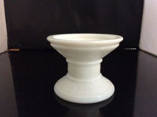 Vintage Milk Glass Candle Holder,  Swirl Design,  3 1/2” High