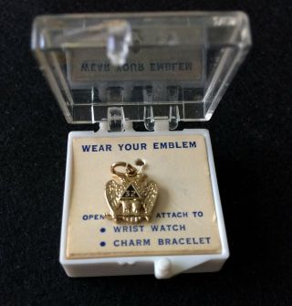 Vintage Masonic Scottish Rite Fob Charm Pendant 32nd Degree With Box