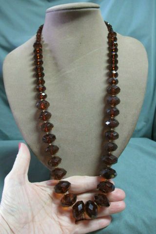 Vintage Joan Rivers Gold Tone Amber Color Beads Fashion Necklace