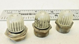Vintage Clear Dialco 5/8 " Aircraft Fluted Panel Indicator Lights Steampunk