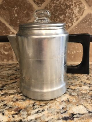 Vintage Worthmore 5 Cup Aluminum Coffeepot Perculator With Basket & Stem Euc