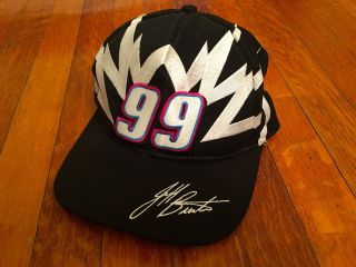 Vtg 90s Jeff Burton 99 Racing Snapback Hat Sharktooth Nascar Embroidered (osfm)