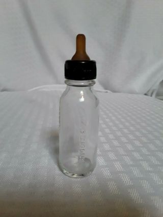 Vintage Nurser 8oz Glass Baby Bottle Paneled Sided Embossed
