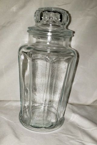 Vintage Clear Glass Apothecary Jar With Lid