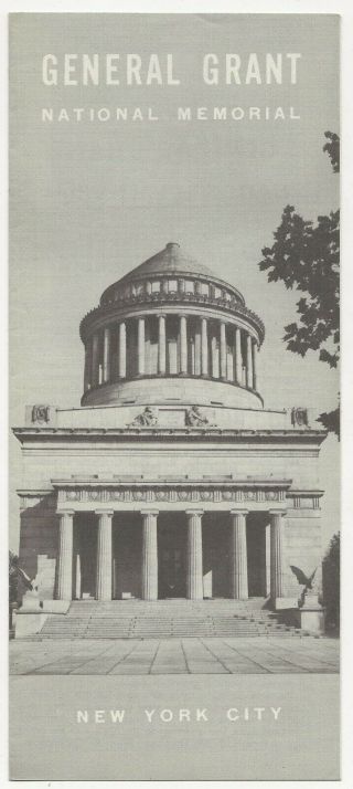 Vintage 1963 Brochure General Grant National Memorial,  York City
