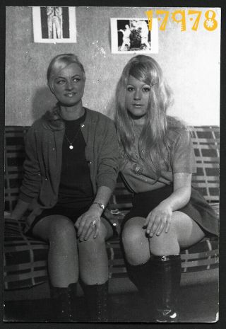 Sexy Blonde Girlfriends In Mini Clothes,  Legs,  Vintage Photograph,  1970’s Hungar