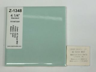 Z - 1343 Vintage Ceramic 4 1/4 " Standard American Olean Wall Tile 42 Aqua Mist