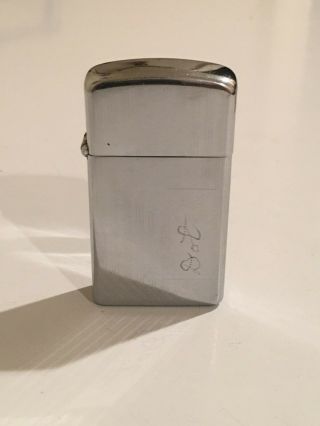 Vintage Zippo Slim Lighter With Chrome Case.