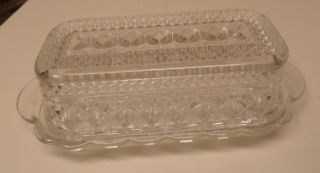 Vintage Anchor Hocking Wexford Glass Butter Dish - Holds One Stick