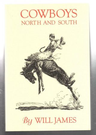 Cowboys North And South Will James Vintage 1995 Charming Illustrations Old West