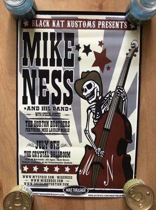 Mike Ness 2008 Vintage Poster Tour Social Distortion Rockabilly Punk Black Kat