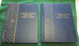 Vintage Whitman Small & Largetype Set Coin Folders.  9434 & 9435