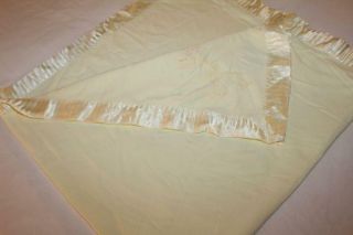 Vtg Quiltex Giraffe Applique Baby Blanket Pale Yellow Made In Usa 34x35 " (b2)